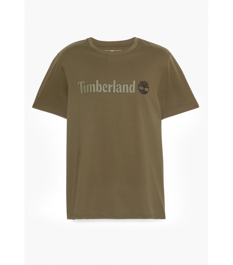 Men T-Shirts A5UPQ Olive Cotton Timberland