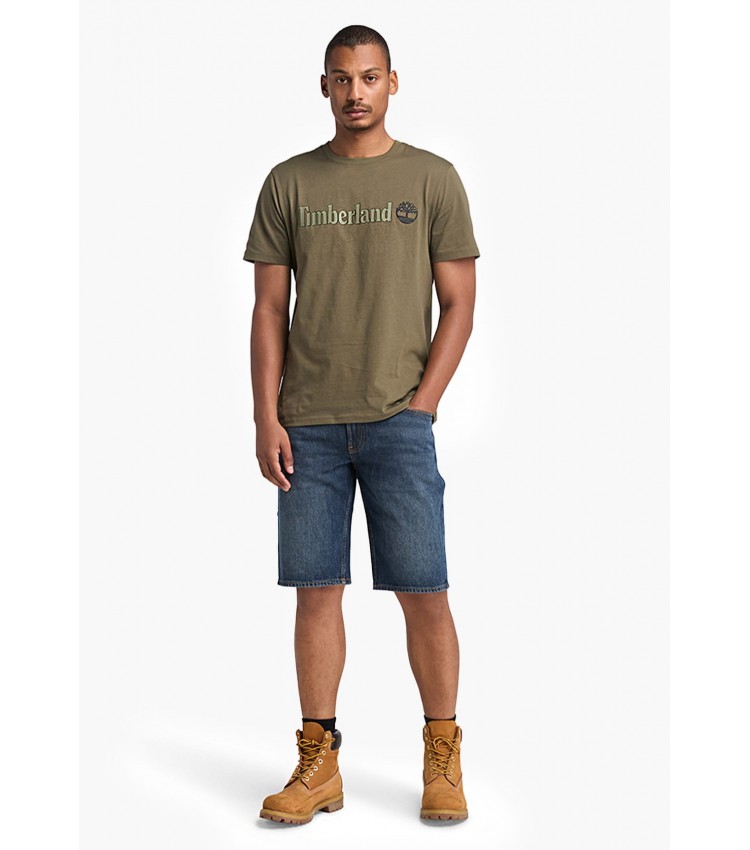 Men T-Shirts A5UPQ Olive Cotton Timberland