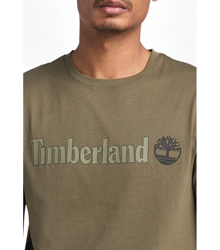 Men T-Shirts A5UPQ Olive Cotton Timberland