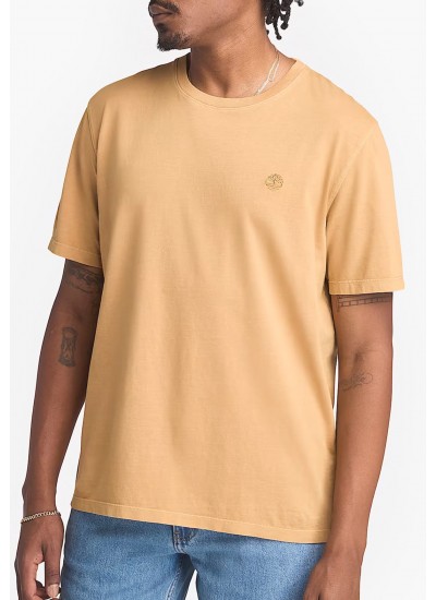 Men T-Shirts A5YAY Yellow Cotton Timberland