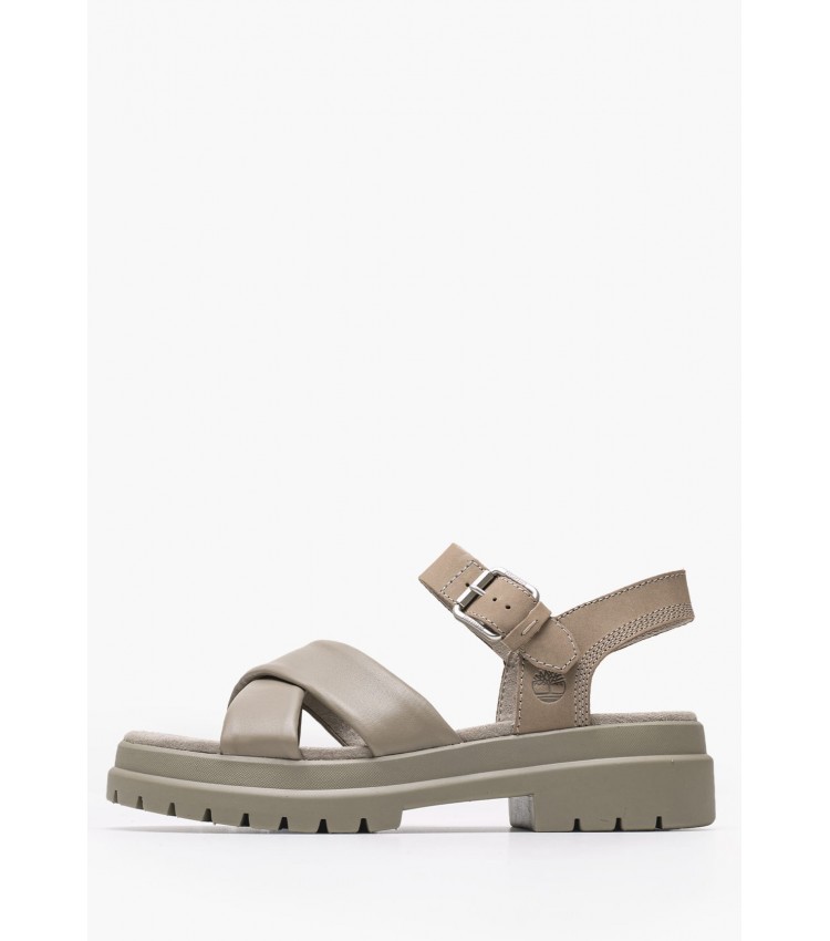 Women Sandals A63H4 Taupe Leather Timberland