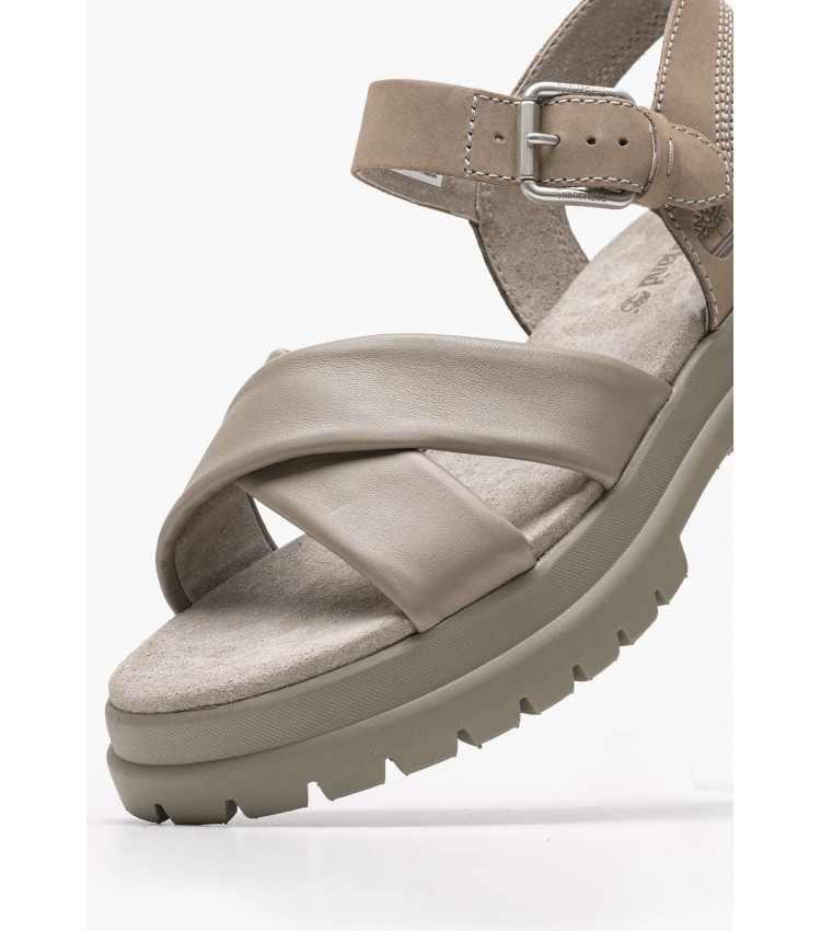 Women Sandals A63H4 Taupe Leather Timberland