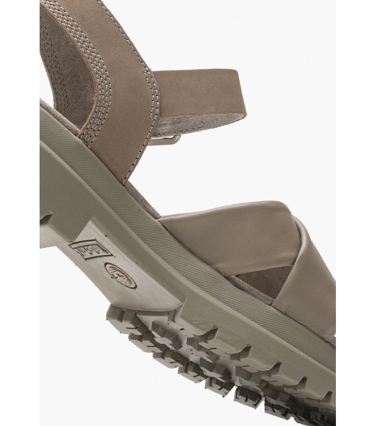 Women Sandals A63H4 Taupe Leather Timberland