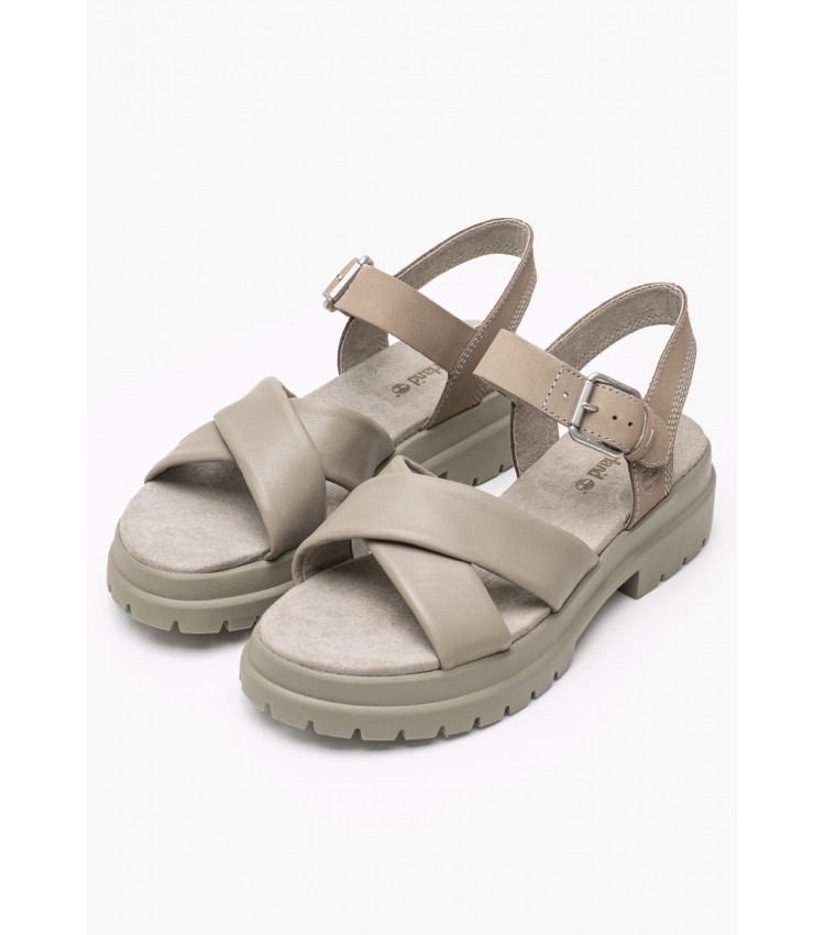 Women Sandals A63H4 Taupe Leather Timberland