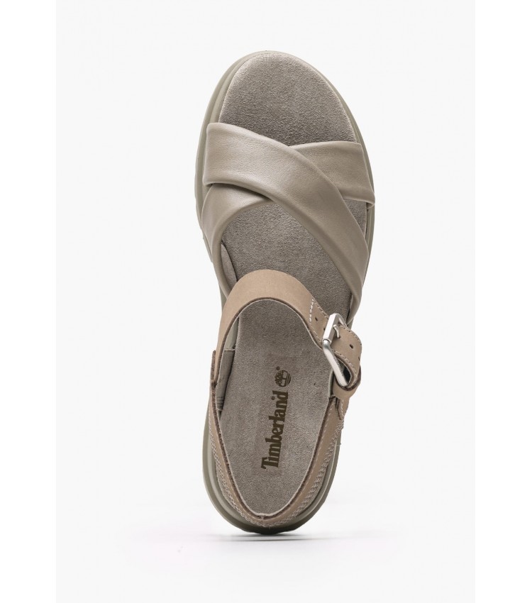 Women Sandals A63H4 Taupe Leather Timberland