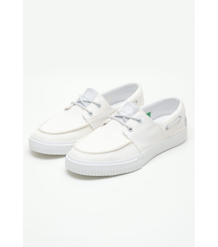 Men Casual Shoes A67R1 White Fabic Timberland