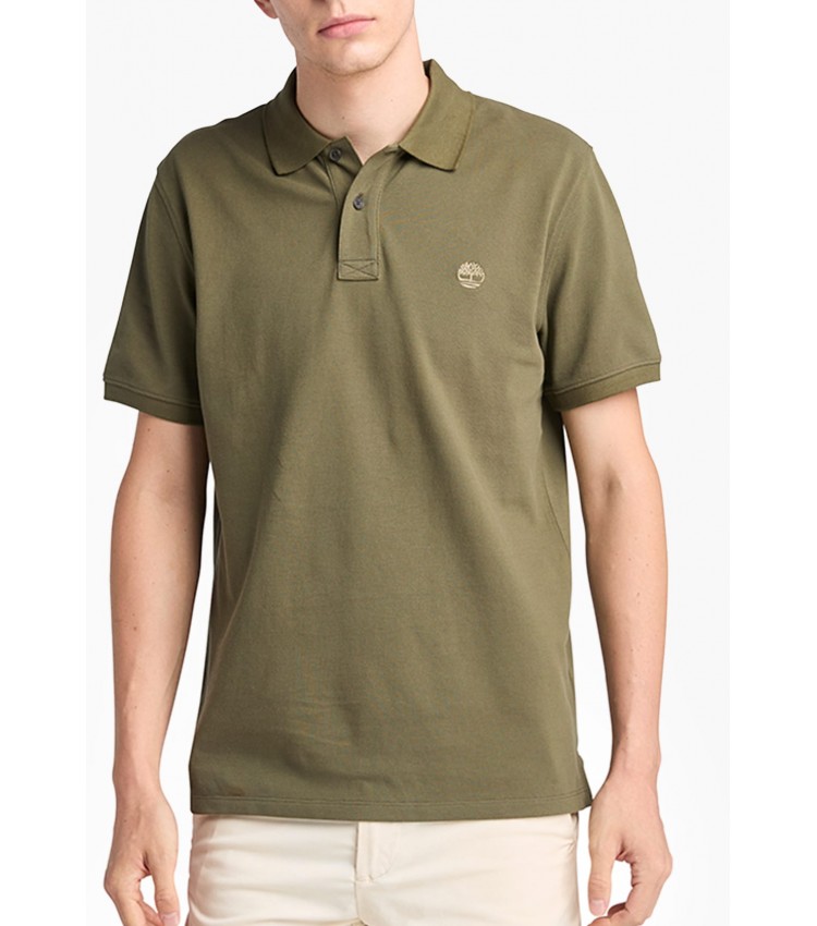 Men T-Shirts A6VDP Olive Cotton Timberland