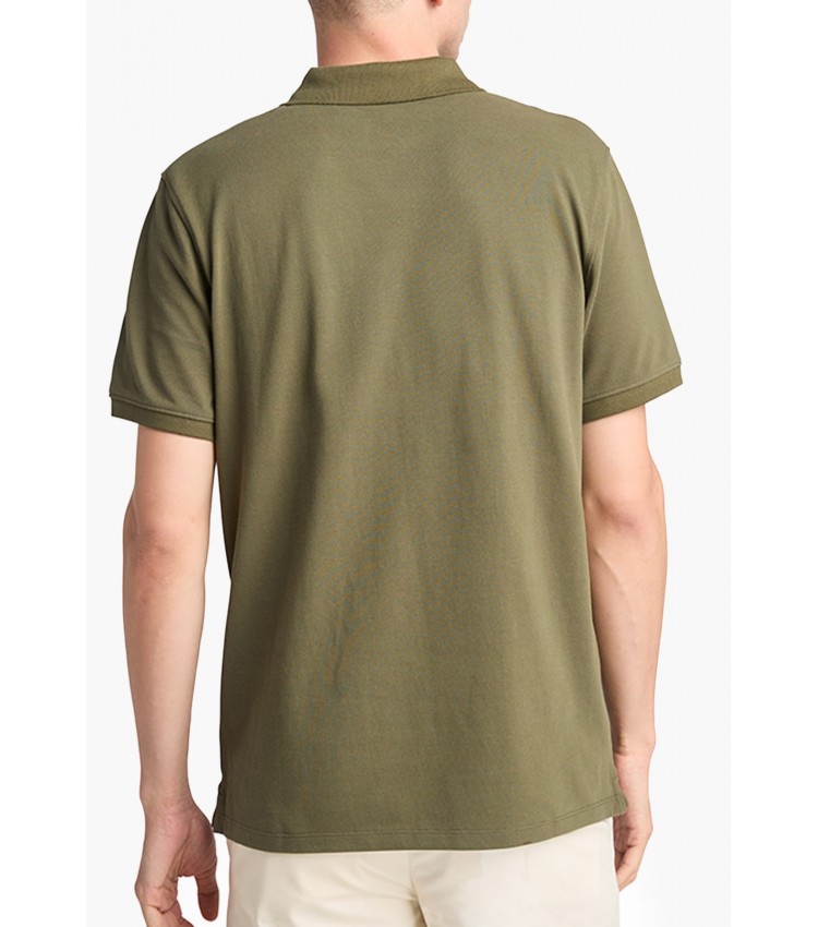 Men T-Shirts A6VDP Olive Cotton Timberland