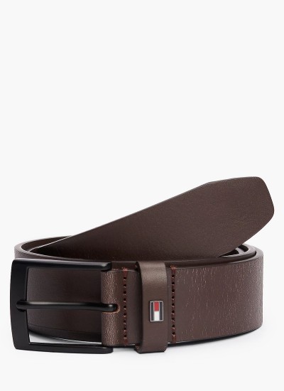 Ανδρικές Ζώνες Th.Mens.Belt Καφέ Δέρμα Tommy Hilfiger