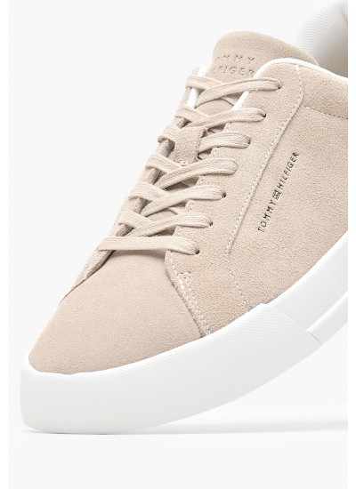 Ανδρικά Παπούτσια Casual Better.Suede Μπεζ Δέρμα Καστόρι Tommy Hilfiger