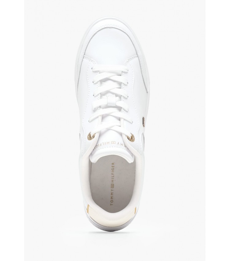 Women Casual Shoes Chic.Court White Leather Tommy Hilfiger