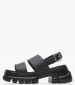 Women Sandals Low Chunky.City Black ECOleather Tommy Hilfiger