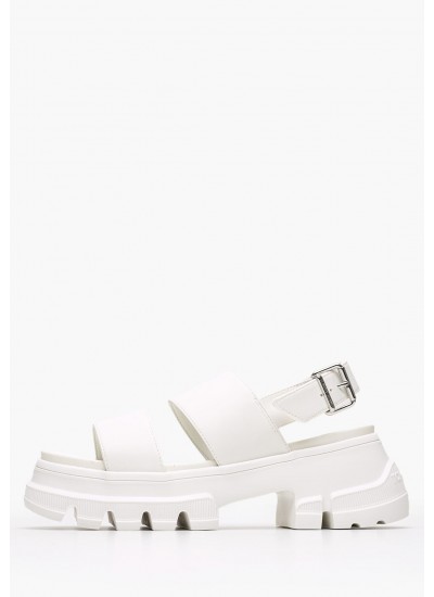 Women Sandals Low Chunky.City White ECOleather Tommy Hilfiger