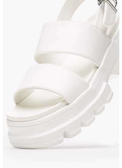 Women Sandals Low Chunky.City White ECOleather Tommy Hilfiger