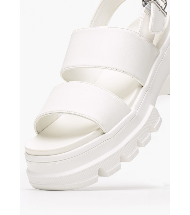 Women Sandals Low Chunky.City White ECOleather Tommy Hilfiger