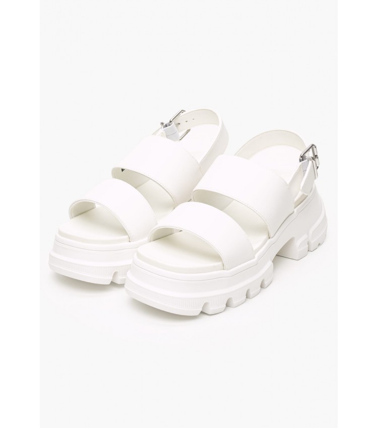 Women Sandals Low Chunky.City White ECOleather Tommy Hilfiger