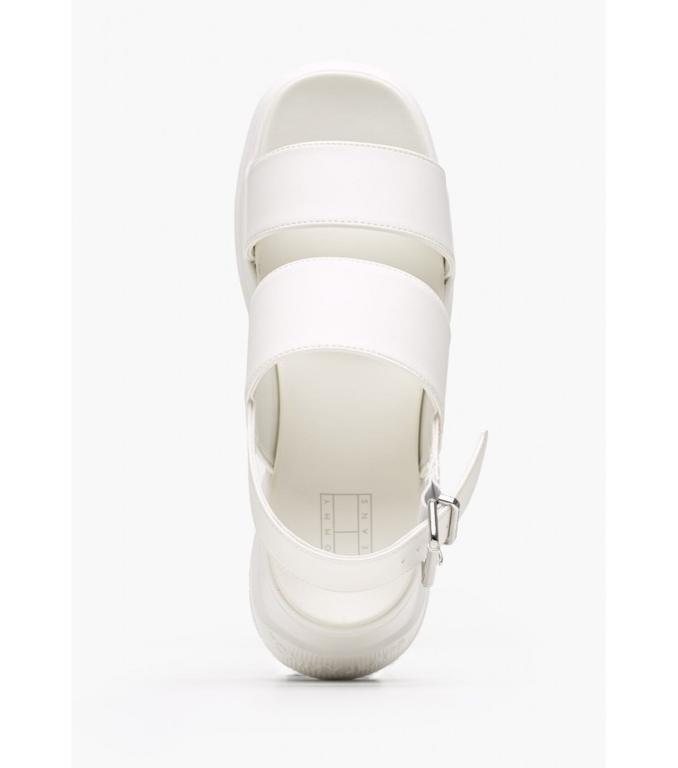 Women Sandals Low Chunky.City White ECOleather Tommy Hilfiger