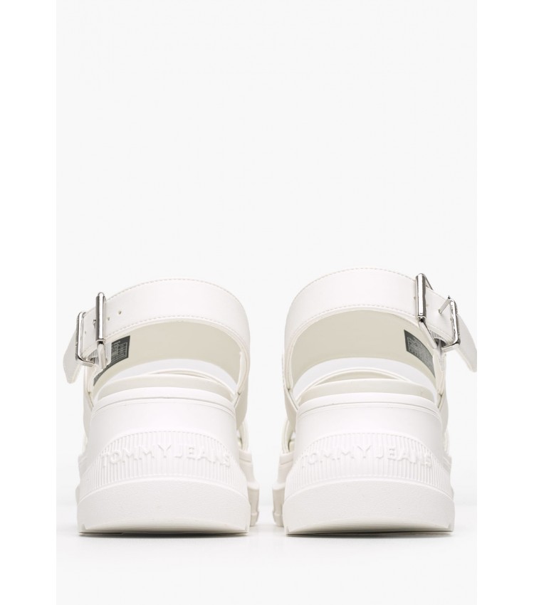 Women Sandals Low Chunky.City White ECOleather Tommy Hilfiger