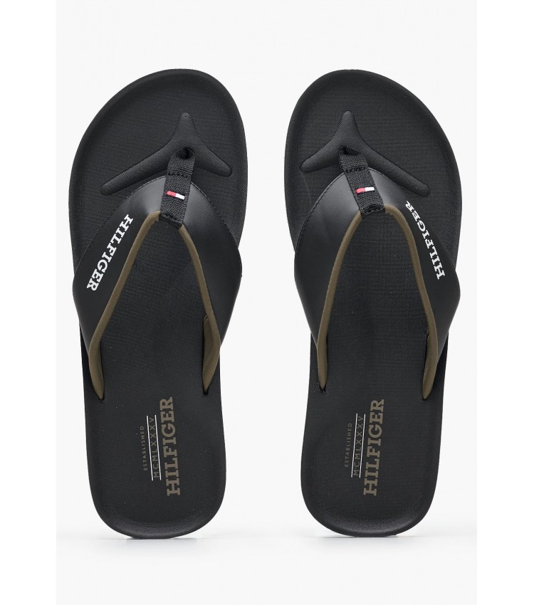 Ανδρικές Σαγιονάρες & Πέδιλα Comfort.Sandal Μαύρο ECOleather Tommy Hilfiger