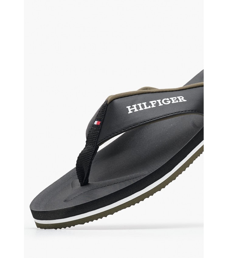 Ανδρικές Σαγιονάρες & Πέδιλα Comfort.Sandal Μαύρο ECOleather Tommy Hilfiger