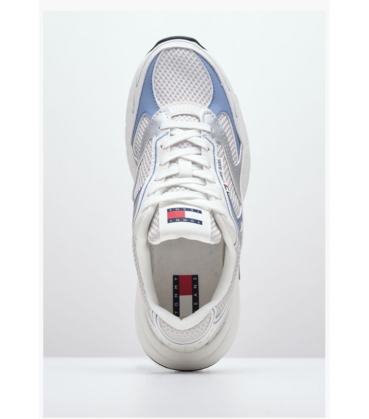 Γυναικεία Παπούτσια Casual Coney.Metallic Μπλε ECOleather-Ύφασμα Tommy Hilfiger