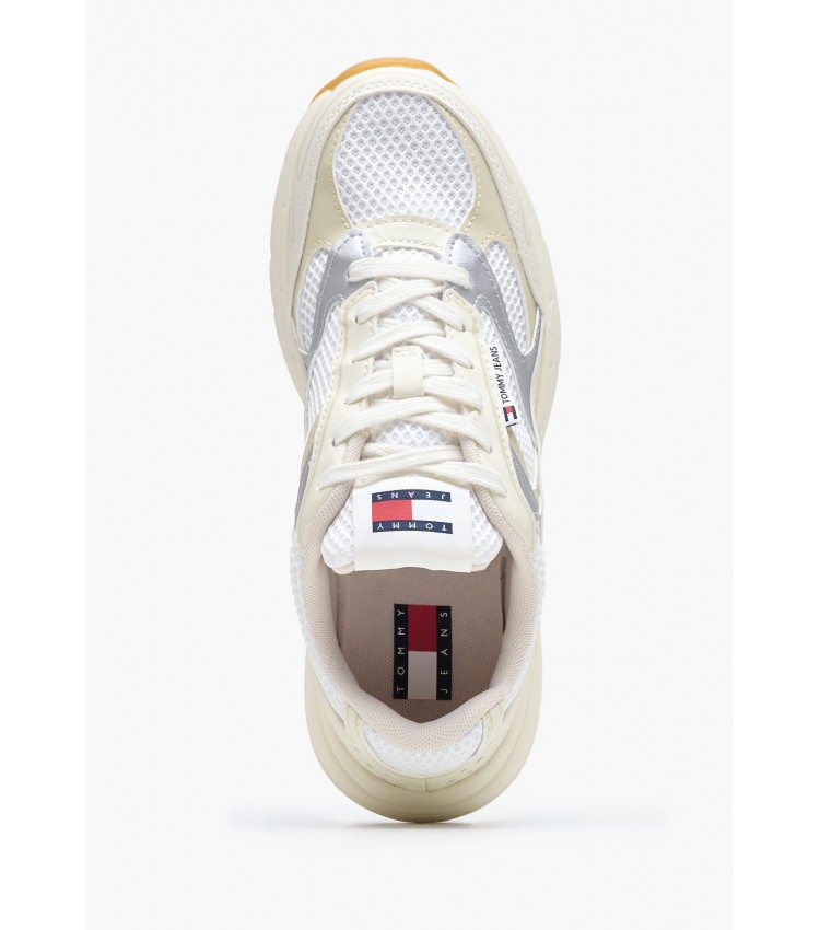 Γυναικεία Παπούτσια Casual Coney.Metallic Μπεζ ECOleather-Ύφασμα Tommy Hilfiger