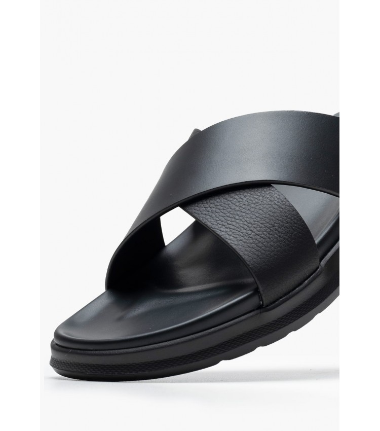 Men Flip Flops & Sandals Density.Sand Black Leather Tommy Hilfiger