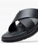 Men Flip Flops & Sandals Density.Sand Black Leather Tommy Hilfiger