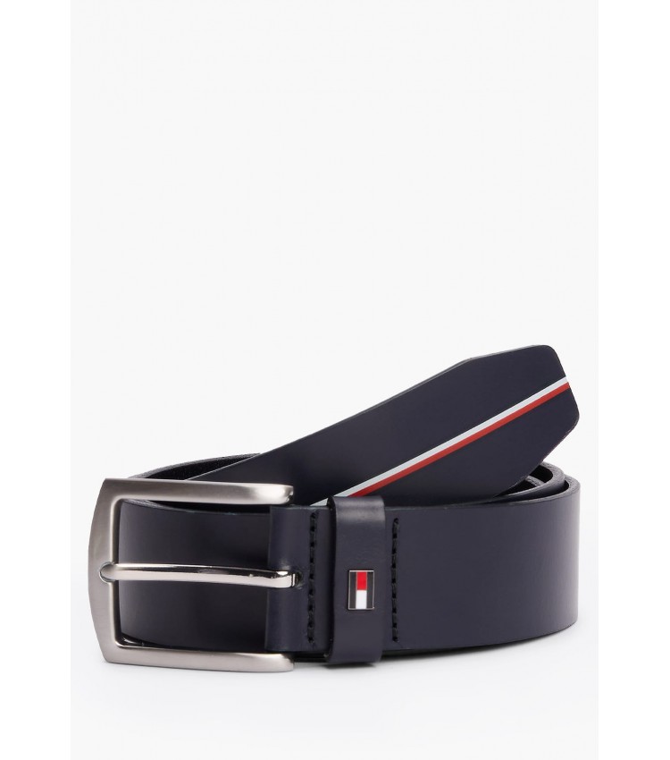 Men Belts Denton.Lth Blue Leather Tommy Hilfiger