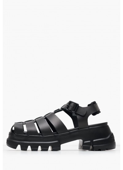 Γυναικεία Πέδιλα F.Sandal Μαύρο Δέρμα Tommy Hilfiger