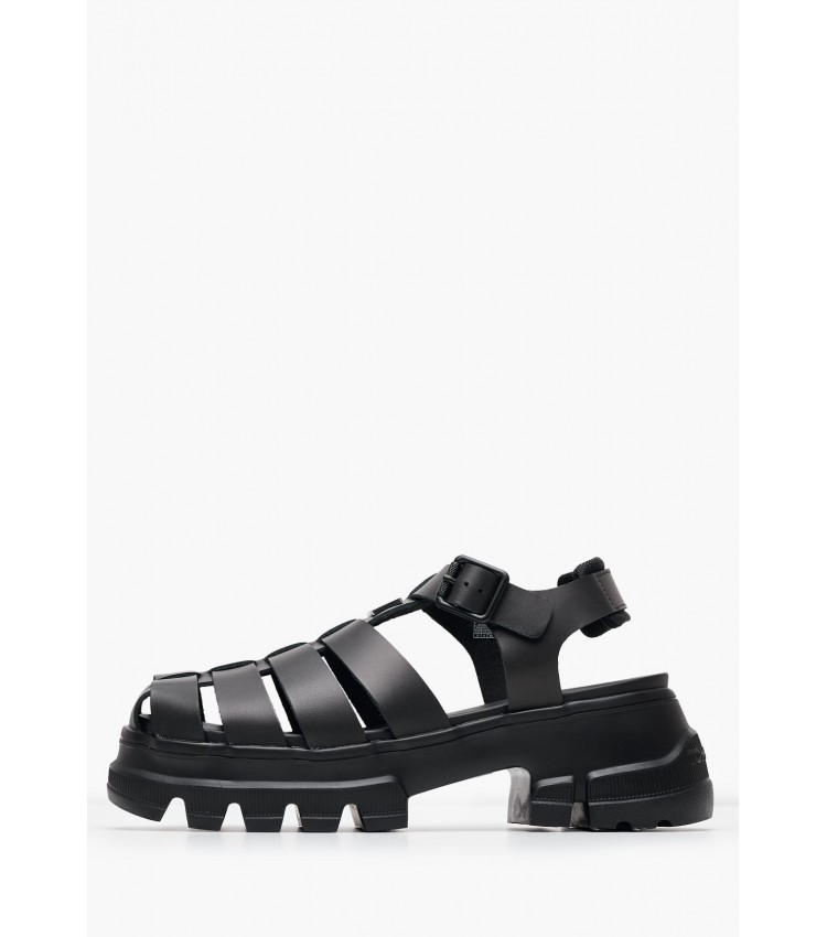 Women Sandals F.Sandal Black Leather Tommy Hilfiger