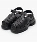 Women Sandals F.Sandal Black Leather Tommy Hilfiger