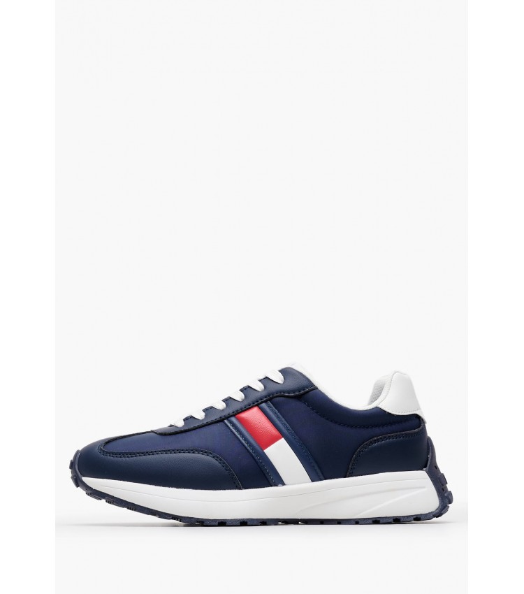 Παιδικά Παπούτσια Casual Flag.Up Μπλε ECOleather-Ύφασμα Tommy Hilfiger