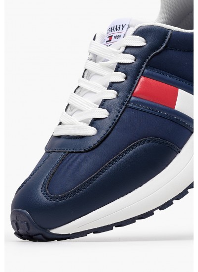 Παιδικά Παπούτσια Casual Flag.Up Μπλε ECOleather-Ύφασμα Tommy Hilfiger