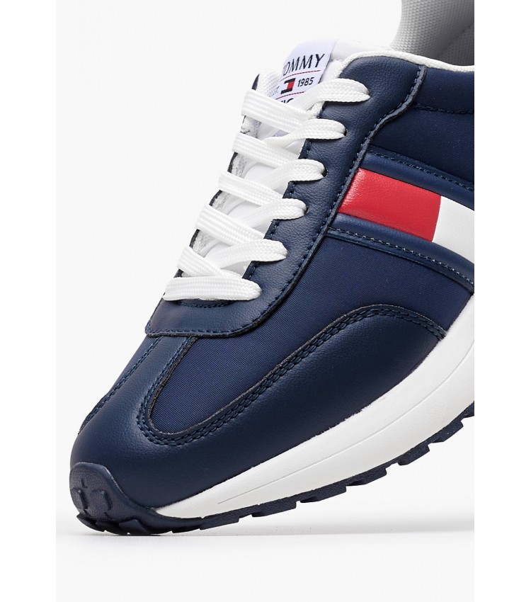 Παιδικά Παπούτσια Casual Flag.Up Μπλε ECOleather-Ύφασμα Tommy Hilfiger