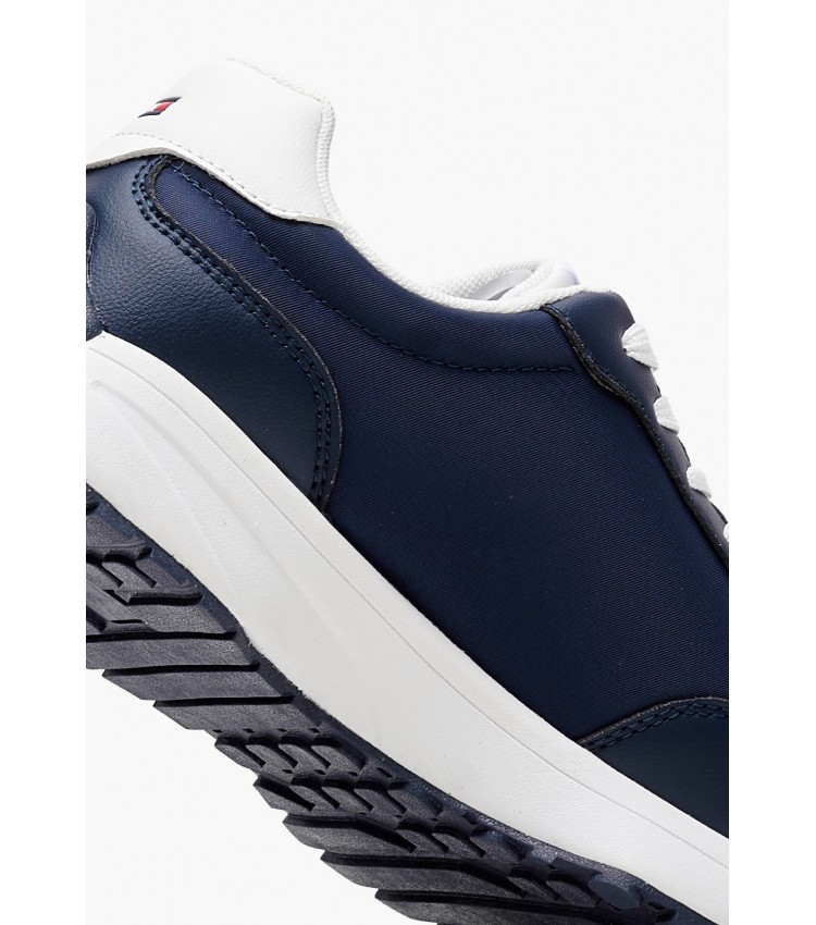 Παιδικά Παπούτσια Casual Flag.Up Μπλε ECOleather-Ύφασμα Tommy Hilfiger