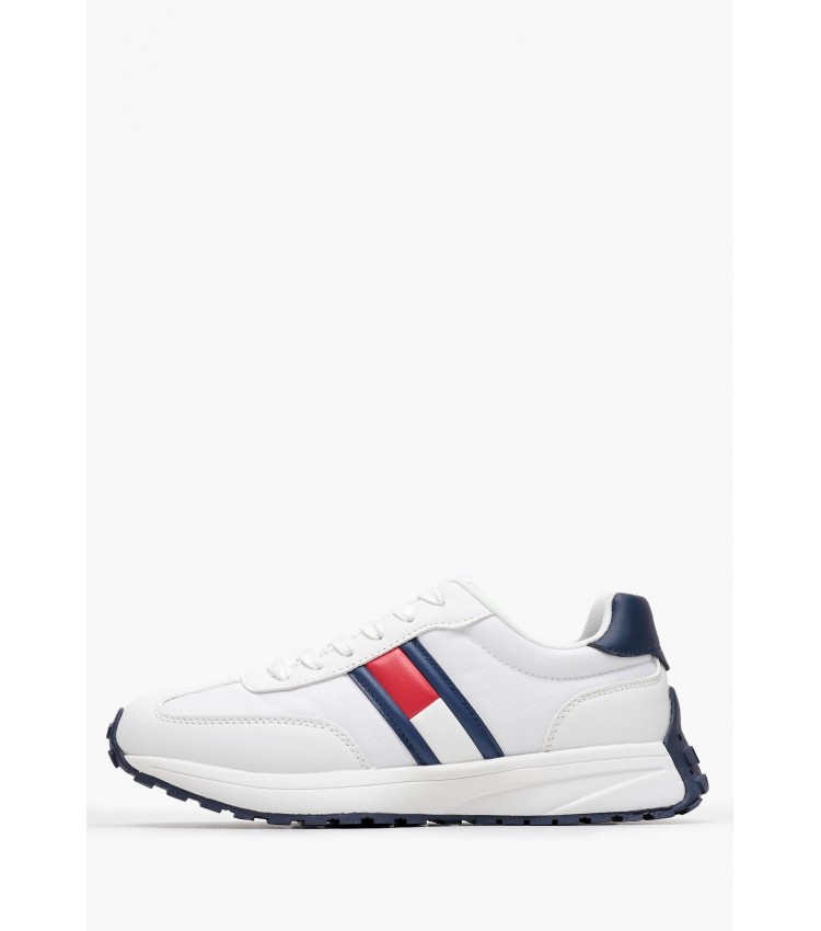 Παιδικά Παπούτσια Casual Flag.Up Άσπρο ECOleather-Ύφασμα Tommy Hilfiger