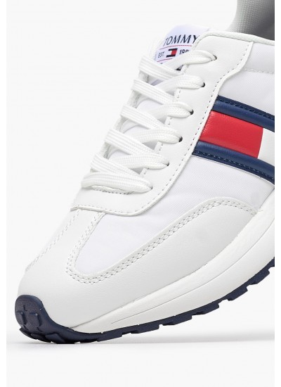 Παιδικά Παπούτσια Casual Flag.Up Άσπρο ECOleather-Ύφασμα Tommy Hilfiger