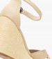 Women Platforms High Flag.Wedge Beige Fabric Tommy Hilfiger