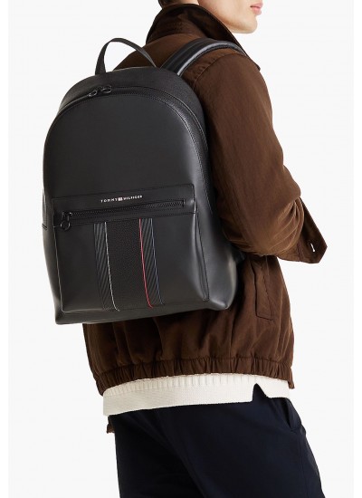 Ανδρικές Τσάντες Foundation.Backpack Μαύρο ECOleather Tommy Hilfiger