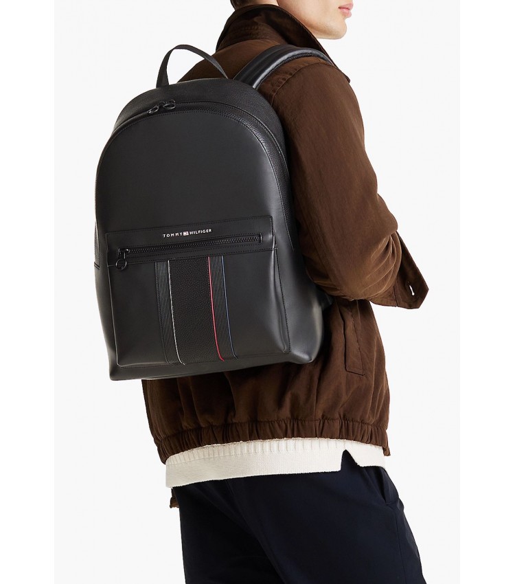 Ανδρικές Τσάντες Foundation.Backpack Μαύρο ECOleather Tommy Hilfiger