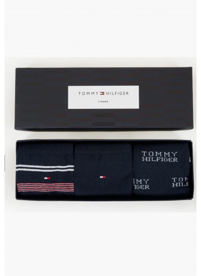 Ανδρικές Κάλτσες Giftbox.3p Μπλε Βαμβάκι Tommy Hilfiger