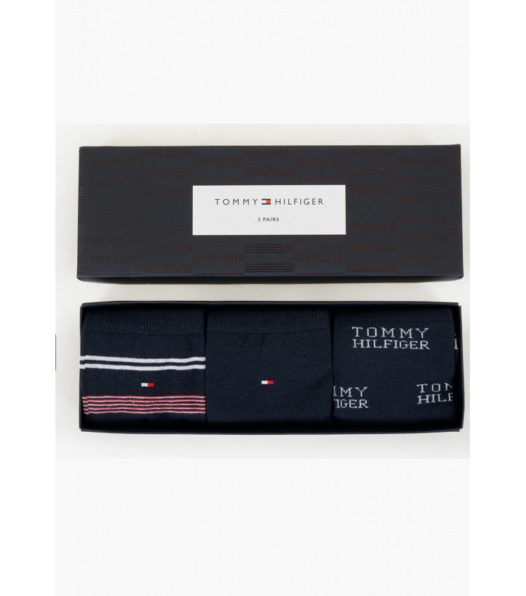 Ανδρικές Κάλτσες Giftbox.3p Μπλε Βαμβάκι Tommy Hilfiger