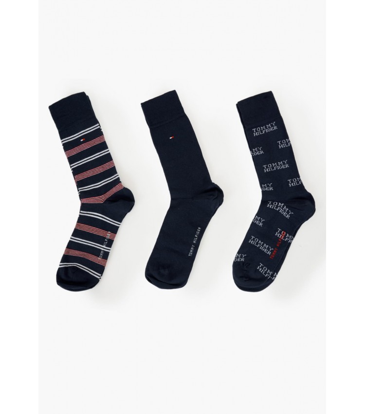 Ανδρικές Κάλτσες Giftbox.3p Μπλε Βαμβάκι Tommy Hilfiger