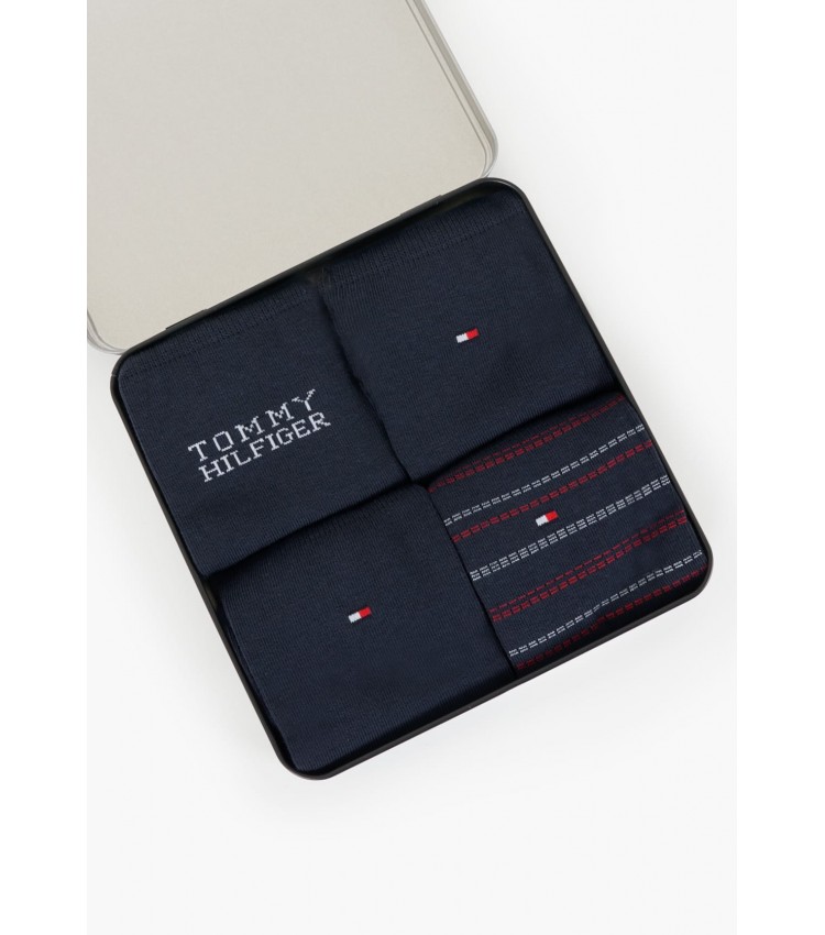 Ανδρικές Κάλτσες Giftbox.4p Μπλε Βαμβάκι Tommy Hilfiger