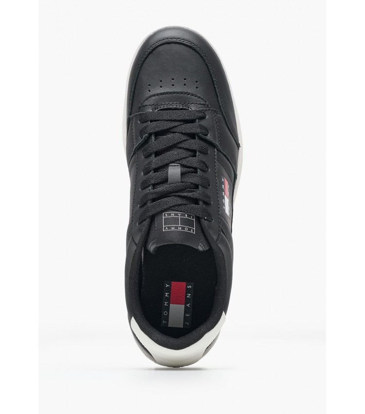 Men Casual Shoes Greenwich.Ess Black Leather Tommy Hilfiger