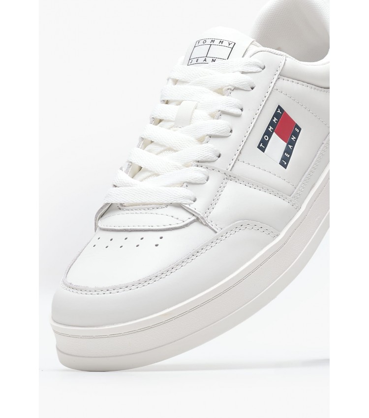 Men Casual Shoes Greenwich.Ess White Leather Tommy Hilfiger