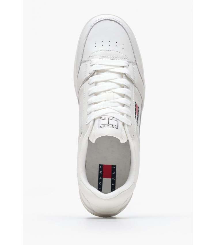 Men Casual Shoes Greenwich.Ess White Leather Tommy Hilfiger