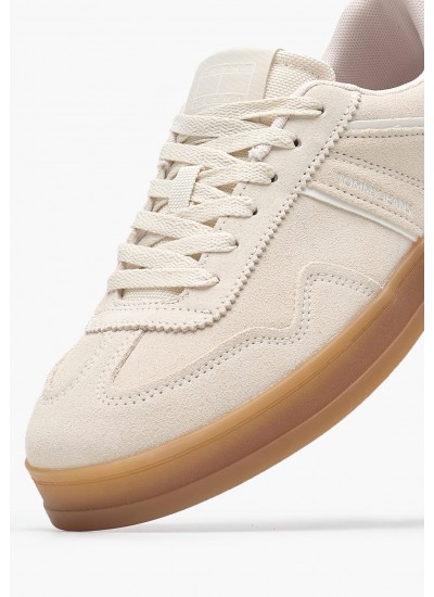 Women Casual Shoes Greenwich.Suede Beige Buckskin Tommy Hilfiger