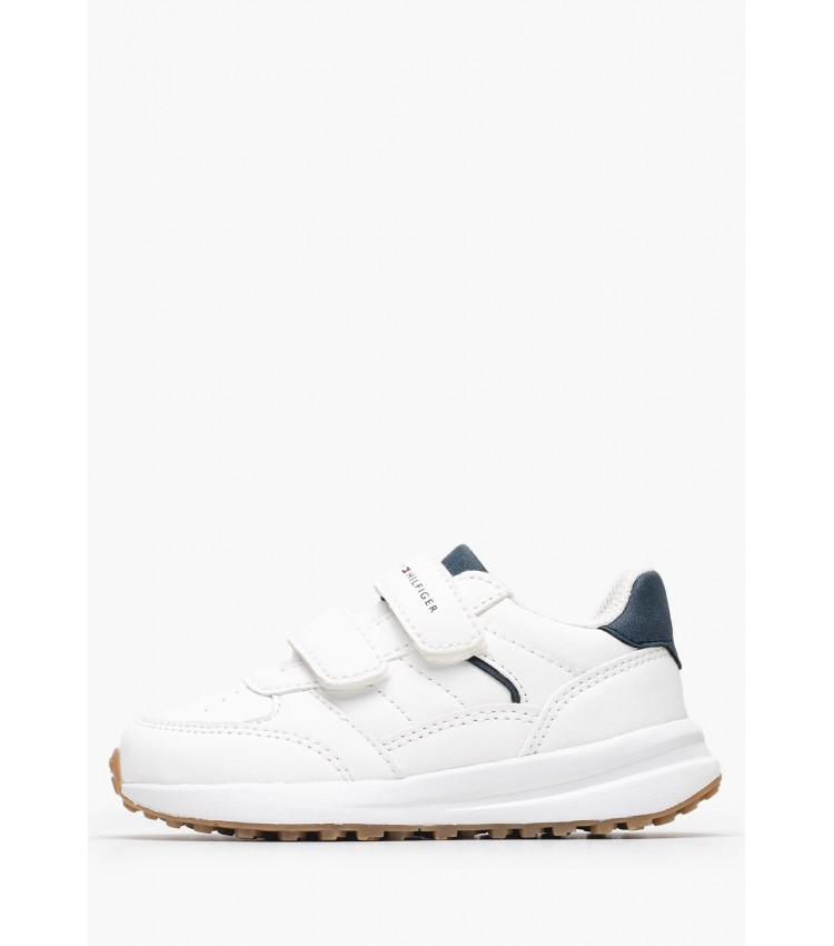 Παιδικά Παπούτσια Casual L.Velcro Άσπρο ECOleather Tommy Hilfiger